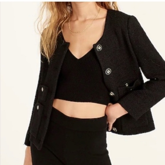 J.Crew Lady Jacket Maritime Tweed Wool Blend Classic Blazer 16 - Picture 3 of 16